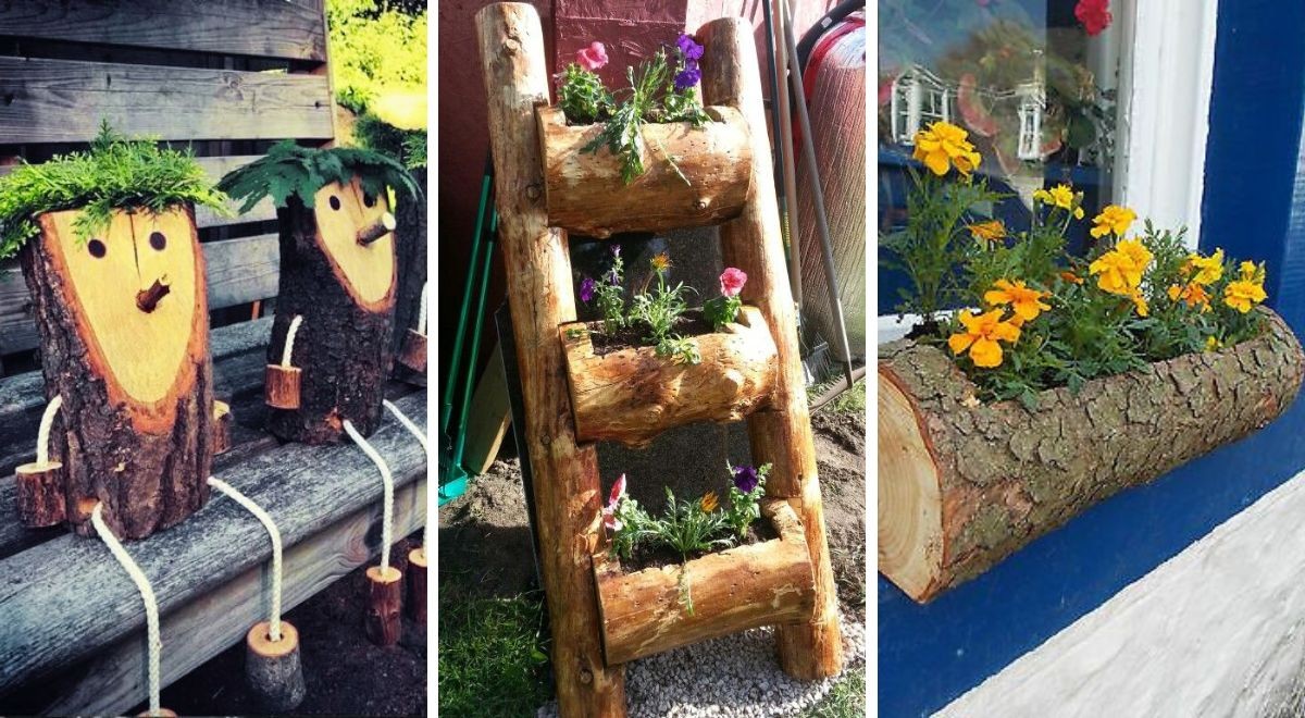 Natura creativa: 11 spunti per decorare il giardino con i tronchi di legno  