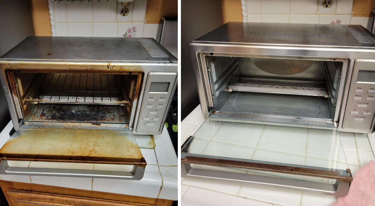 Clean your toaster oven quickly and effortlessly using common household