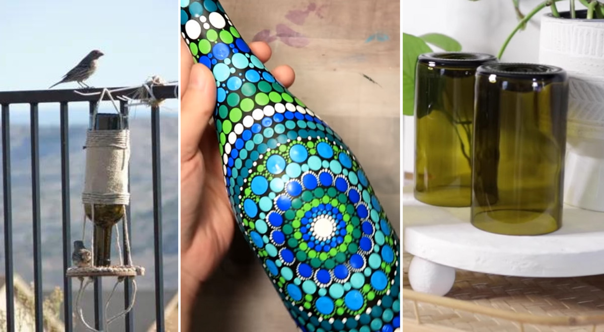 La creatività incontra il riciclo delle bottiglie di vetro: il