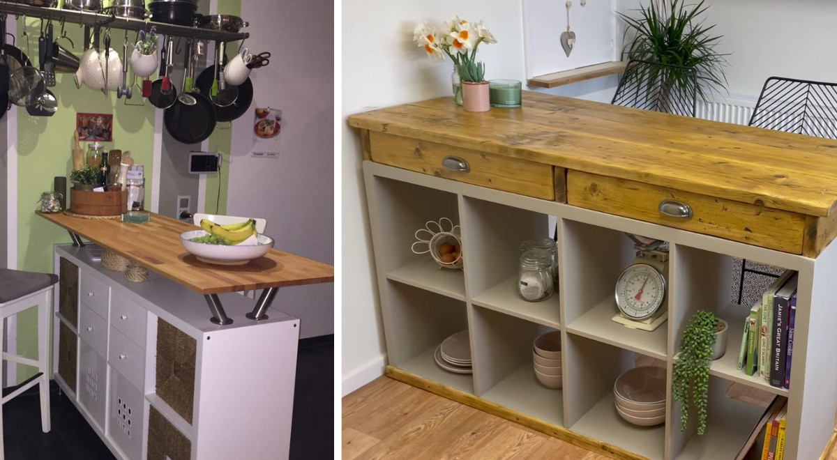 IKEA Hacks Bauen Sie eine praktische Frühstücksstation für die Küche mit Kallax Möbeln