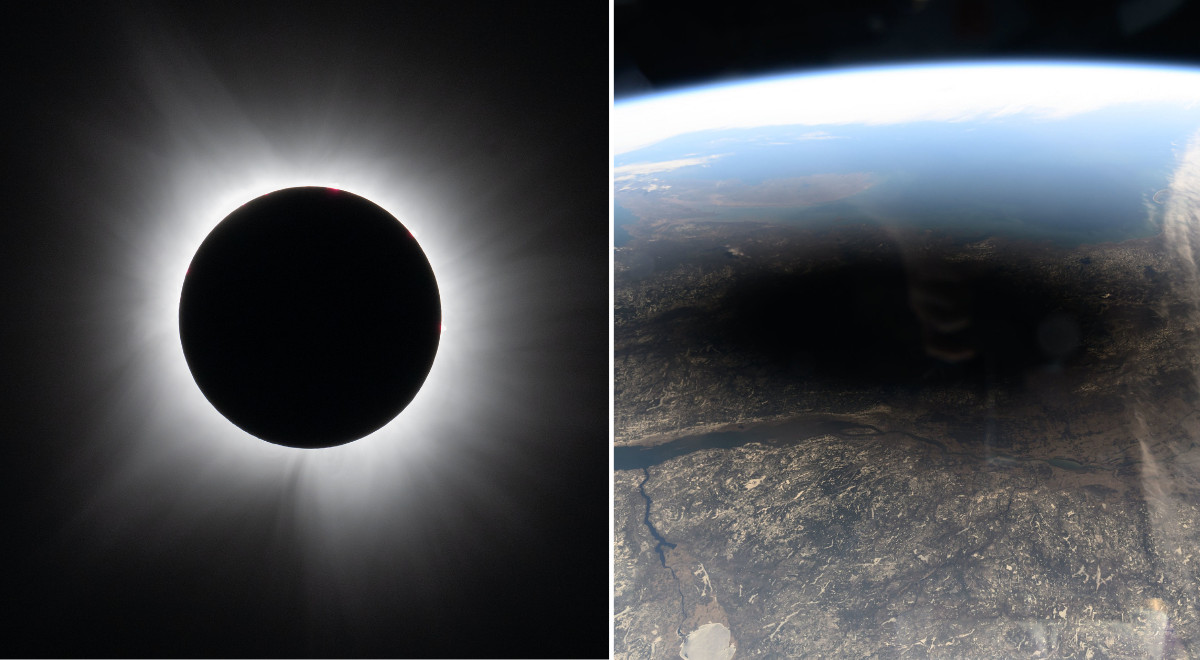 L'eclissi solare totale vista dallo spazio: due video mostrano il