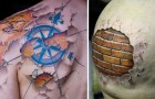 Tatuaggi ad illusione ottica: 24 disegni sulla pelle che stenterai a credere veri