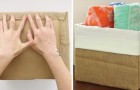 Come trasformare una scatola di cartone in un contenitore multiuso usando la iuta e una federa