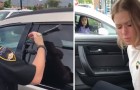 En tjej somnar i bilen: mamman är tvungen att ringa polisen för att väcka henne