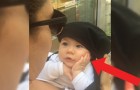 This baby is absolutely charmed by her mother's voice!