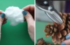 Learn how to use cotton balls and twigs to make DIY floral decorations!