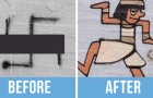 Jemand hat einen tollen Weg gefunden, die Hakenkreuze von der Berliner Mauer zu entfernen