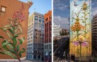 Piante e fiori contro il cemento: questi giganteschi murales sono un inno alla resilienza