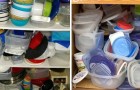 Here are some clever tricks to finally tidy up the area where you keep your plastic containers!