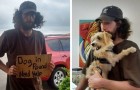 Tiram o cachorro dele: uma desconhecida lê o seu cartaz e decide ajudar