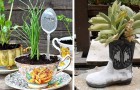 14 recycelte Gegenstände, die euren Garten oder Balkon einzigartig machen