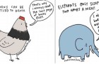 Un illustratore ha disegnato fatti tristi sugli animali che vi faranno ridere e intenerire allo stesso tempo