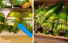 Questo supermercato tailandese ha avvolto i cibi nelle foglie di banano per ridurre il consumo di plastica