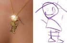 A company transforms children's drawings into magnificent pendants that can be kept forever