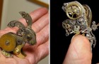 Cette artiste réalise de petites mais merveilleuses sculptures à partir de pièces d'horloges anciennes