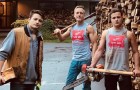 A father and his two sons cut more than 30 tons of firewood to give to needy families