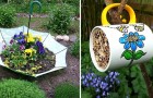 Riciclo creativo in giardino: 13 trovate originali per dare nuova vita a vecchi oggetti e decorare gli spazi verdi