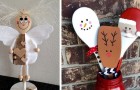 Mestoli e cucchiai di legno: 16 idee allegre per decorazioni natalizie fai-da-te