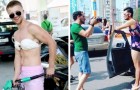 Un distributore dà benzina gratis se hai il bikini, ma non si aspettava che gli uomini avrebbero accettato la sfida