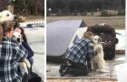 De ontroerende beelden van de hond die zijn familie omhelst nadat een tornado hun huis heeft verwoest