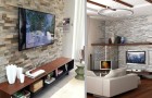 16 progetti creativi per rivestire in pietra la parete della TV e rendere speciale il vostro salotto