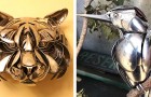 Questo artista modella posate e utensili da cucina per creare splendide sculture di animali