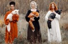 Eine Frau fotografiert 3 Füchse in verschiedenen Farben, die die Schönheit der Natur in allen ihren Nuancen zeigen