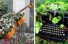 8 trovate sorprendenti per trasformare mobili e strumenti musicali in fioriere dall'aspetto unico