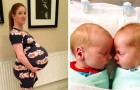 Une femme avec un ventre énorme donne naissance à deux des jumeaux les plus 