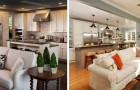Alcune soluzioni pratiche ed eleganti per un soggiorno con cucina a vista: 11 foto da cui prendere ispirazione