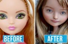 Deze artieste verwijdert de make-up van het gezicht van poppen en schildert ze opnieuw om hun schoonheid natuurlijker te maken