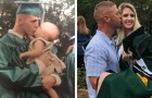 They recreate the same graduation photo 18 years later: father and daughter show a timeless bond