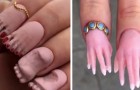 Nagels versierd met kleine handen en voeten: de nieuwe bizarre en ietwat verontrustende trend