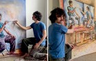 Questo artista ha realizzato una serie di ritratti vertiginosi in cui dipinge se stesso nell'atto di dipingere se stesso