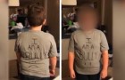 Ze ontdekt dat hij zijn klasgenoten mishandelt: zijn moeder stuurt hem naar school met een shirt met de tekst “ik ben een pestkop”