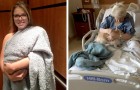 A woman disguises the dog as a newborn to take him to visit the grandmother in the hospital