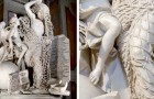 Cette sculpture du XVIIIe siècle est tellement détaillée que le filet de marbre semble presque réel
