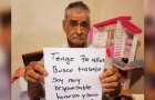 A 70-year-old man is looking for work to get the pension he is entitled to: his photo goes viral