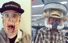 19 personer som har respekterat skyldigheten att använda ansiktsmask på ett roligt och absurt sätt