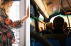 Ein Mann weigert sich, seinen Platz im Bus an eine schwangere Frau abzutreten, weil er sich nach der Arbeit zu müde fühlt