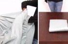 Der schnelle und einfache Trick, um Bettlaken mit elastischen Ecken perfekt zu falten