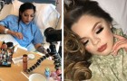 15 women who have decided to put on make-up before giving birth to relax and feel confident