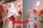 How about decorating a candle with a napkin? Here's how to do it in just 5 minutes !