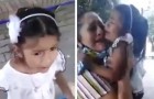 Elle pleure pour ne pas être séparée de sa mère adoptive : la vidéo est déchirante