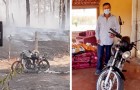 Er verliert sein Motorrad bei einem Brand, weil er seine Tiere rettet: Die Nachbarn sammeln Geld und kaufen ihm ein neues