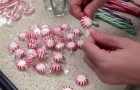 This girl uses peppermints to create something unique !