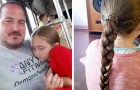 Padre soltero aprende a peinar el cabello de su hija y ahora les enseña a otros padres en dificultad a hacerlo