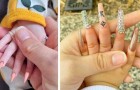A mother was harshly criticized for giving her baby daughter a manicure