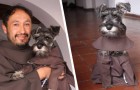 Klooster adopteert een verlaten schnauzer pup: hij leeft als een echte monnik