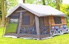 Dieses Campingzelt im Hüttenstil bietet ein luxuriöses Erlebnis und ist bis ins Detail durchdacht